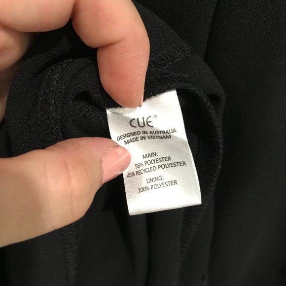 Cue Black Formal Dress - Wrap Tuck Dress - LBD - Corporate Business Ball Gown - Picture 9 of 10